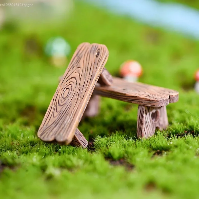 Miniature Model Park Bench  Mini Garden Ornament Miniature Park Bench Craft DIY Figurines Landscape Bench Model Garden Decor