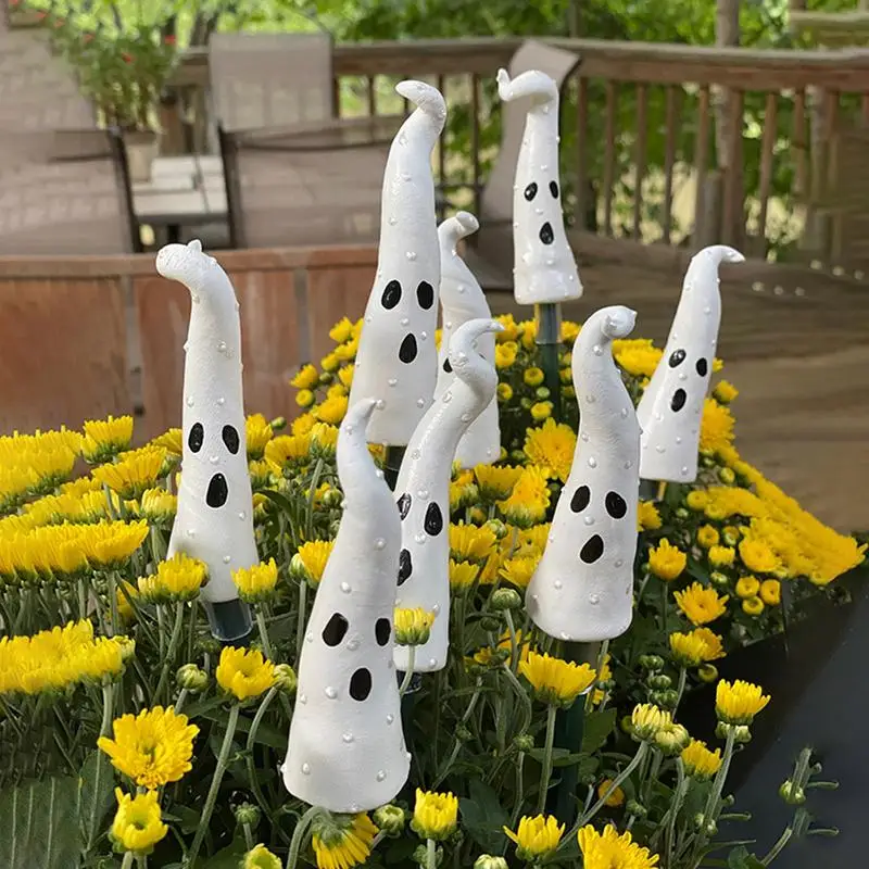 Halloween White Ghost Yard Signs Spooky Stake Decorations Outdoor Ghost Lawn Decorations Signs for Yard Outdoor Garden