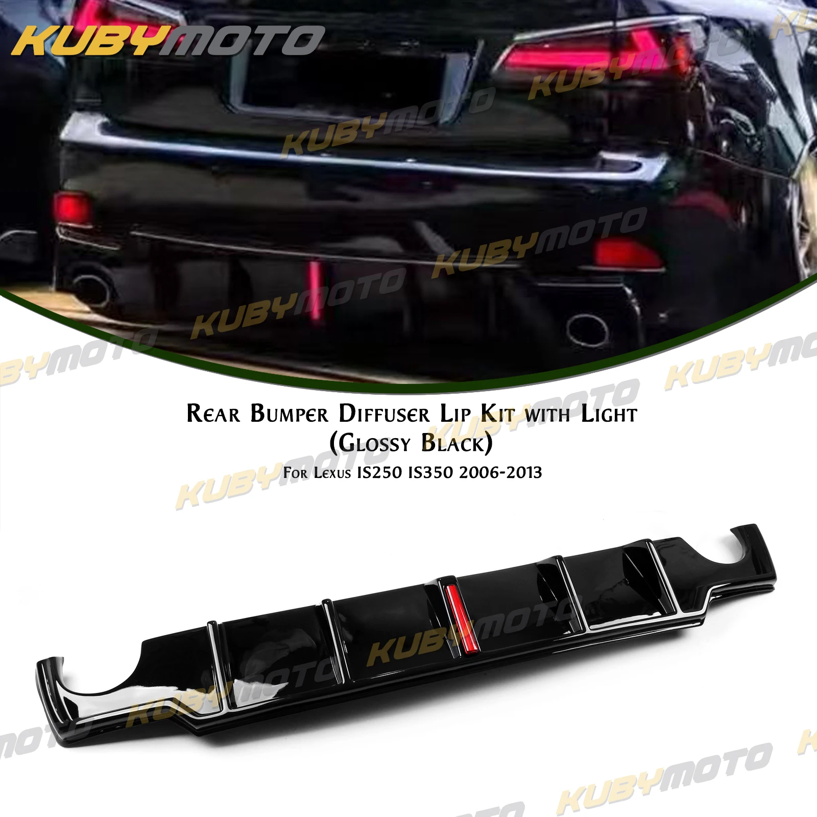 

Car Rear Bumper Diffuser Lip Guard Spoiler Splitter For Lexus IS250 IS350 2006-2013