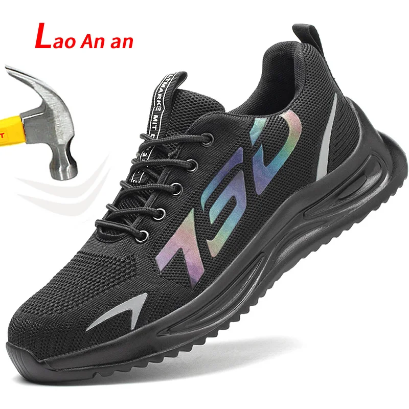 Ashion Safety Shoes With Steel Toe Cap Work Sneakers Men Women   Puncture-Proof  Boots Footwear 2022