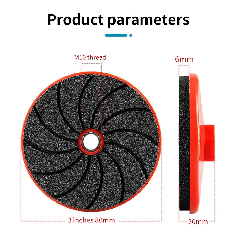 

3inch M10 Angle Grinder Dry Polishing Marble Porcelain Granite Chamfering Grinding Edge 80mm Diamond Polishing Pad Disc Abrasive
