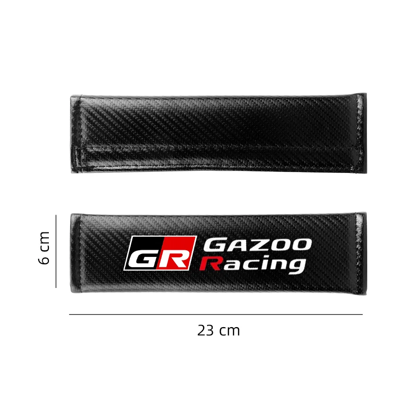 2PCS Car carbon fiber Safety Belt Pads printed pattern covers seat belt cover case for Toyota GR GAZOO RACING