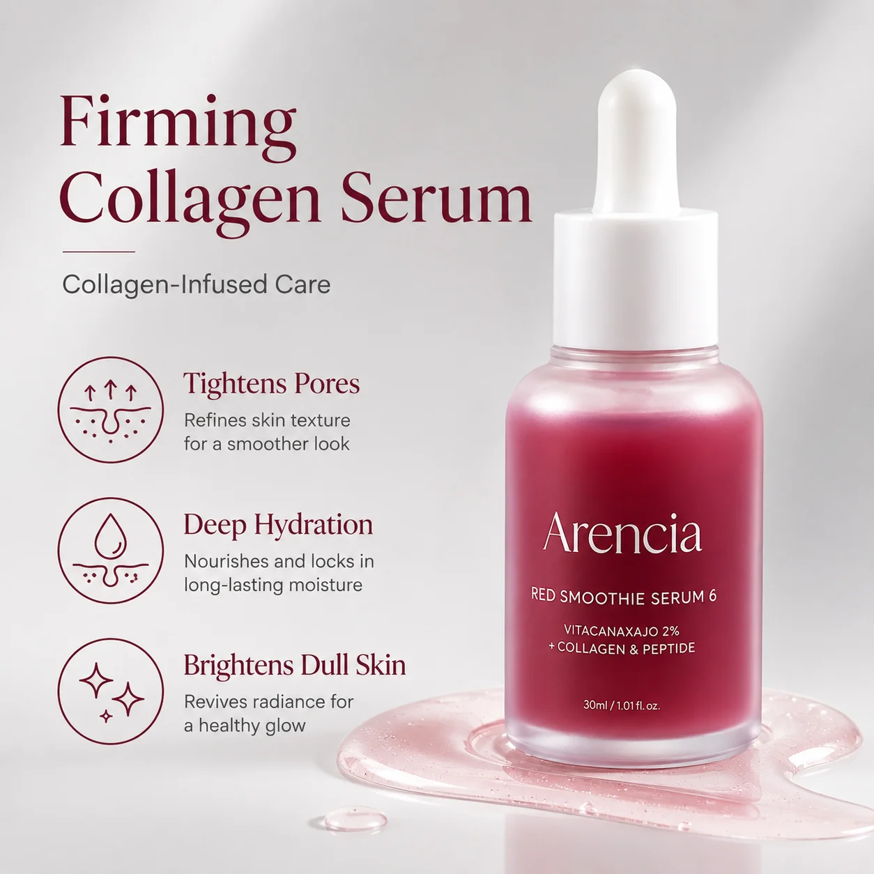 Niacinamide Brightening Serum - Serum Smoothie Merah 8% Niacinamide, Esens