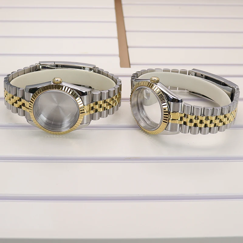 36mm/39mm Uhrengehäuse mit geriffelter Oberfläche, Saphirglas, für Seiko NH35 NH36 NH34 4R36 Miyota 8215 NH35 Uhren, Jubilee-Armband, Datejust – Detail 9