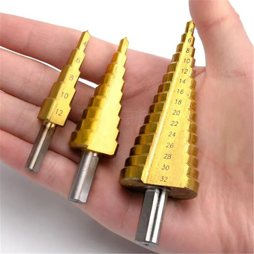 High speed steel drill bit multifunctional tapered metal hole opener universal step spiral drill bit reamer