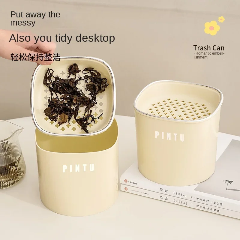 Good-looking Desktop Trash Bin Office Uncovered Classification Garbage Box Mini Living Room Wastebasket Tea Drain Bucket