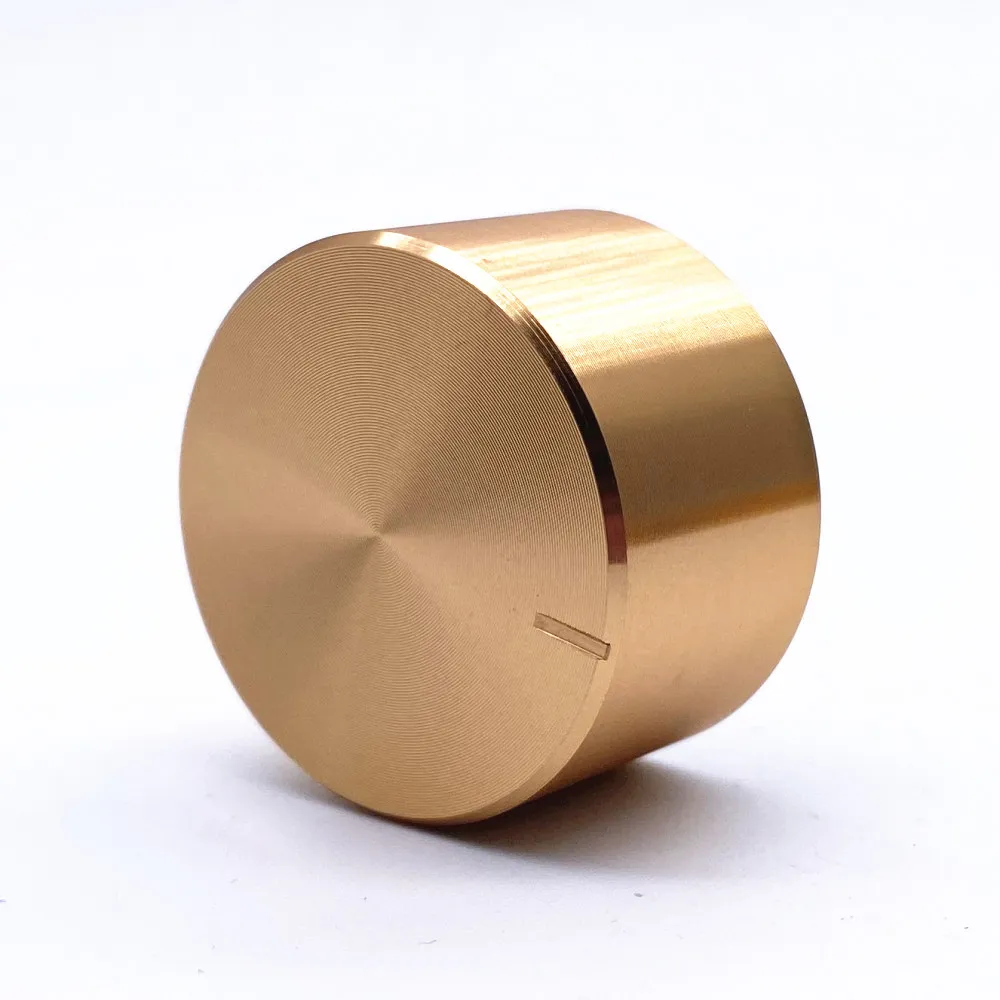 1 pz Oro In Lega di Alluminio Potenziometro Tappo Manopola Encoder Controllo Del Volume Manopola Audio per 6mm Foro Albero Manopola