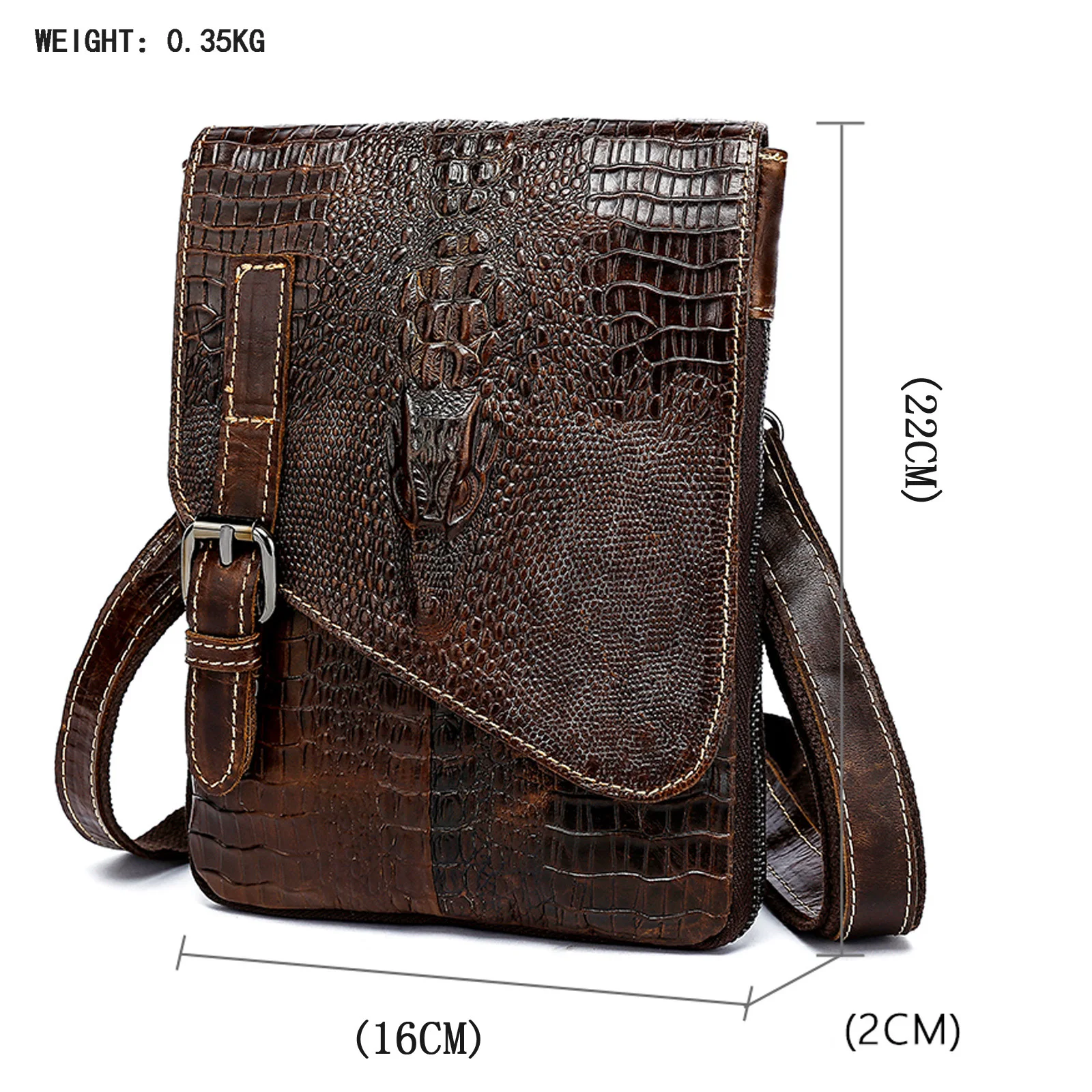 Imagem -05 - Jacaré Padrão do Homem Crossbody Bolsa de Couro Casual Bolsa de Cintura Multifuncional Usar na Correia do Telefone Móvel Fanny Pacote Masculino