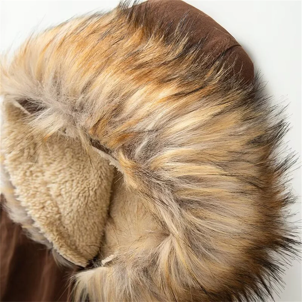 سترة كاجوال للتخسيس كبيرة الحجم بتصميم على الطراز الكوري مع زخرفة من الفرو للنساء، وصل حديثًا لخريف وشتاء #6