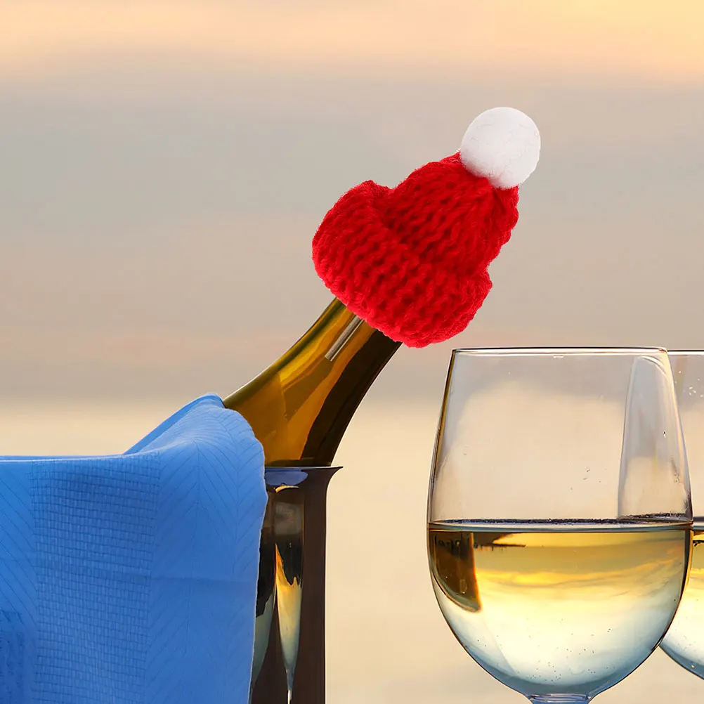 

24Pcs Mini Knit Hat Scarf Set Christmas Decoration for Wine Bottles Snowman Crafts Party Supplies Festive Ornaments