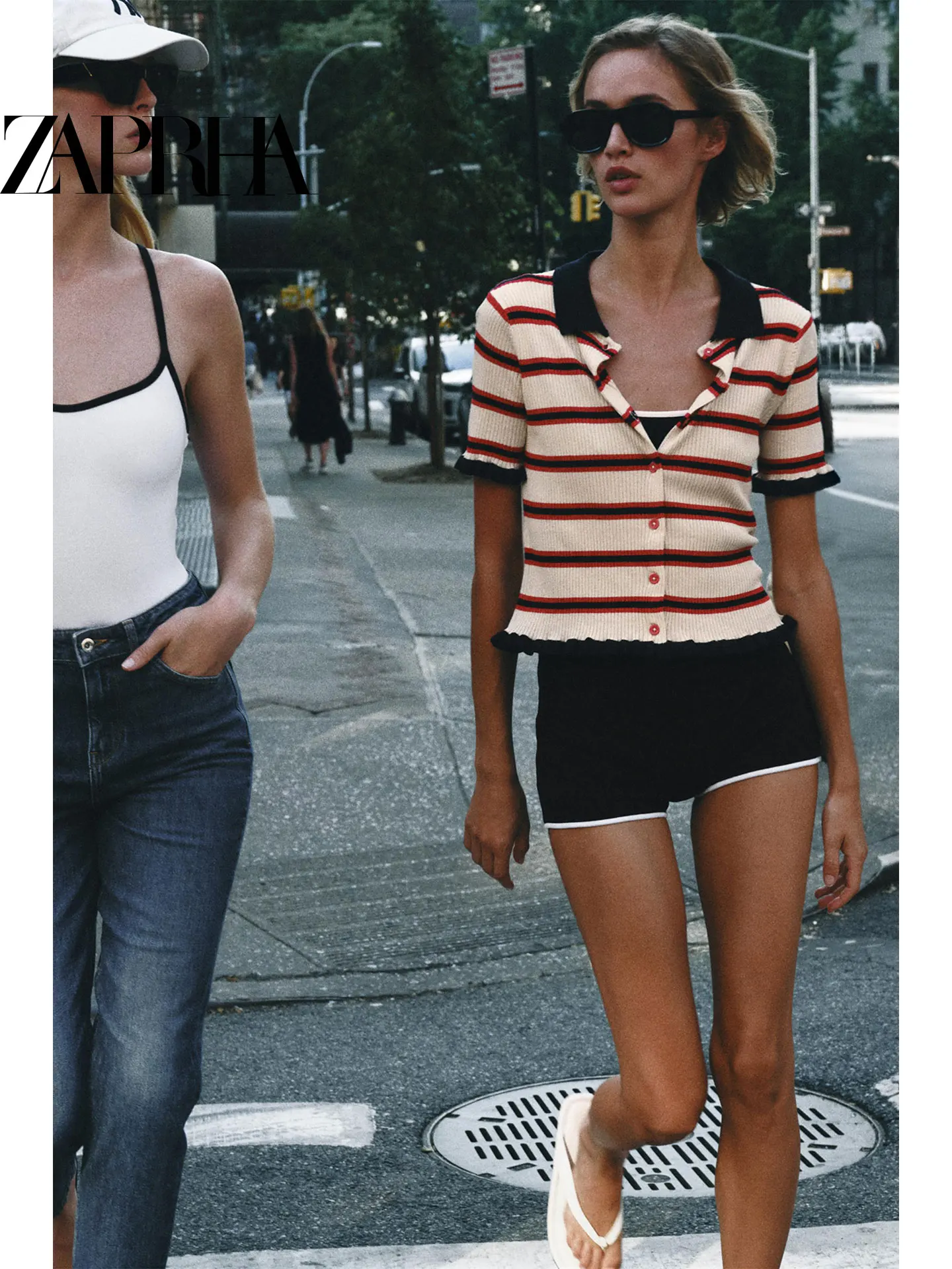 Casual Style Women's Knitted Short Sleeve Cardigan Slim Fit Striped  Open Front Casual Fashion Autumn Season Short Coat