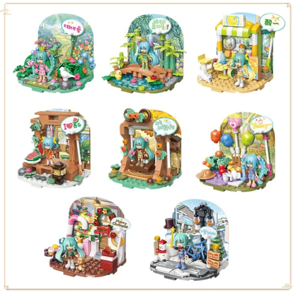 

Keeppley Hatsune Miku Four Seasons Cute Fun Series Versatile Styling Theme Girl Playing House Puzzle Assembly Building Block Toy