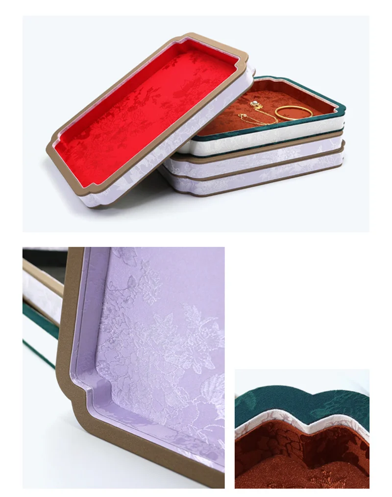 Retro Jewelry Display Tray Luxury Exquisite Ring Earring Organizer Pallet Bracelet Necklaces Jewelry Organizer Display Case