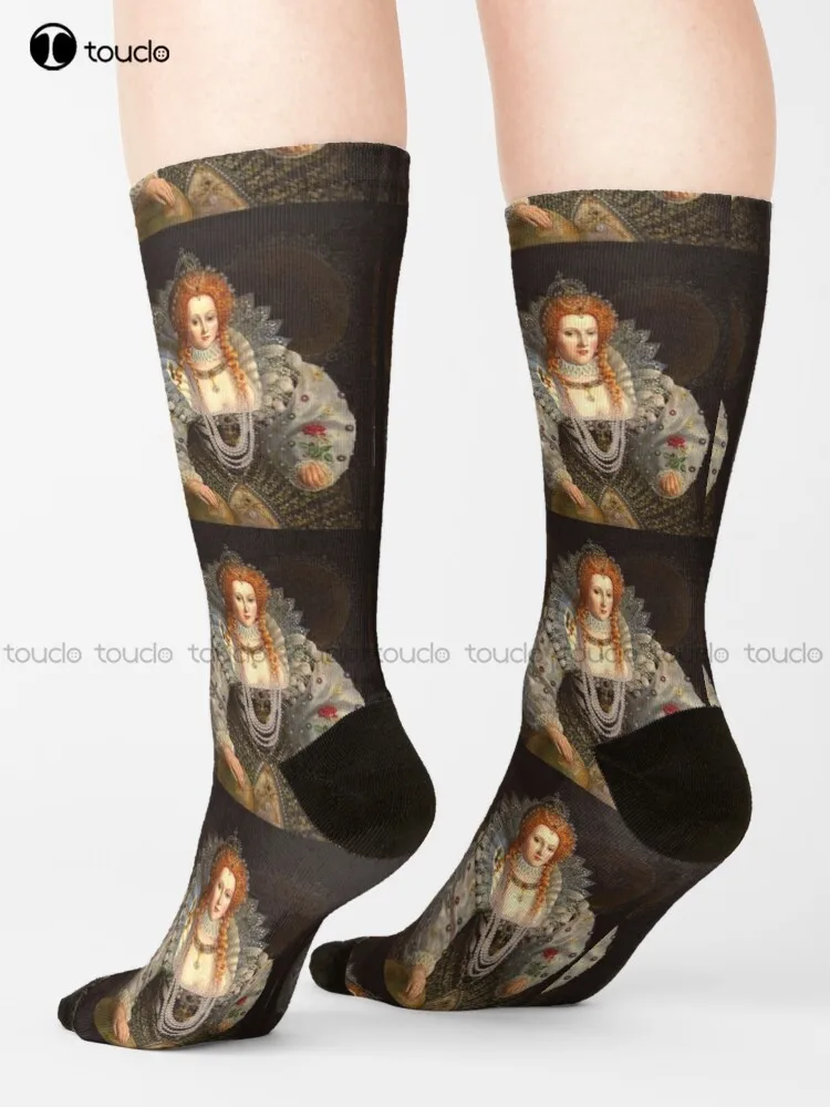 Queen Elizabeth 1 Socks Winter Socks 360° Digital Print Custom Gift Christmas New Year Gift Creative Funny Socks Halloween New