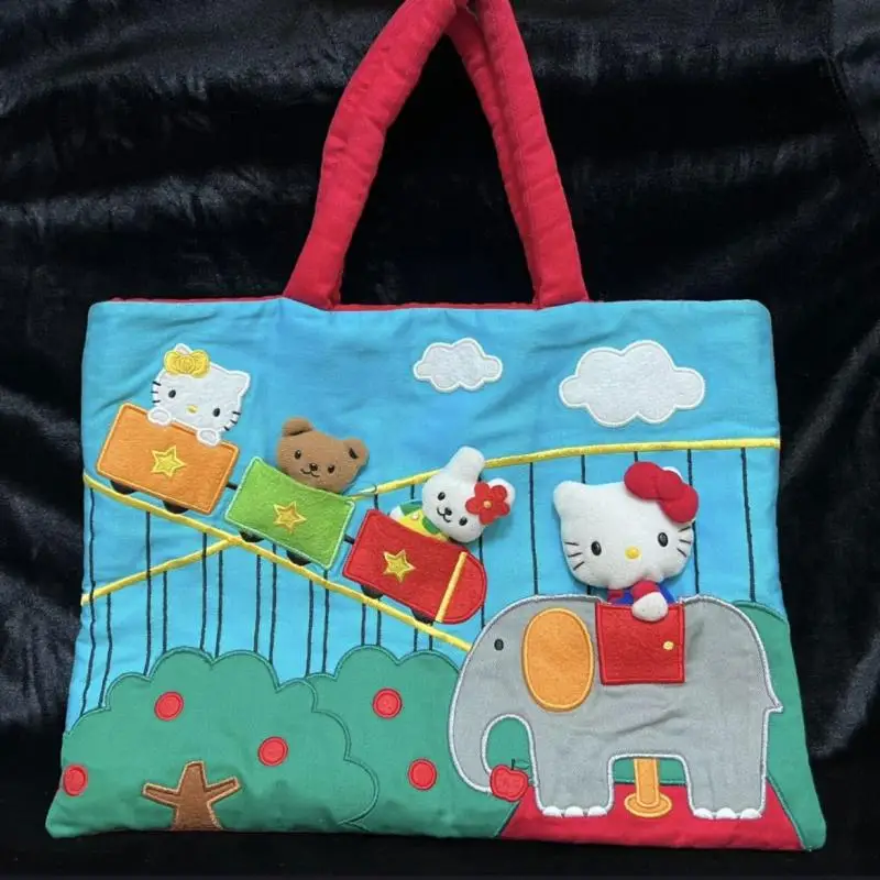 2024 New Kawaii Cute Sanrio Hello Kitty Anime Handbag Large Capacity Computer Bag Fun Cartoon Bag Novel Children Birthday Gifts