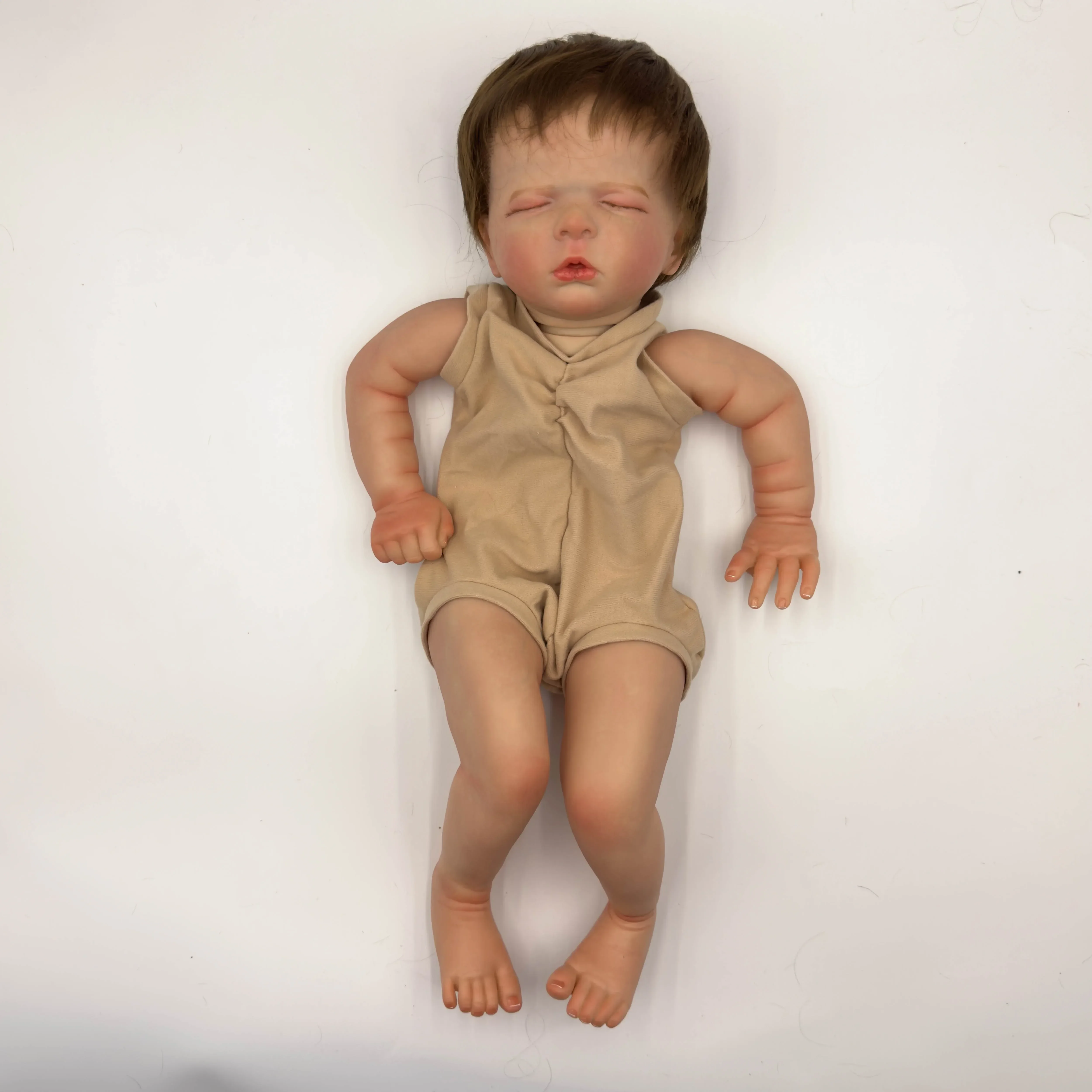 

NPK 19inch Reborn Dolls Kit Luisa Painted Doll Kit Unfinished Doll Parts with Hand Rooted Hair Lifelike Doll