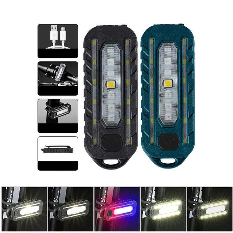 Mini linterna delgada táctica de policía, luz de hombro con Clip, recargable por USB, luces de advertencia para bicicleta, gorra, casco, Lámpara de