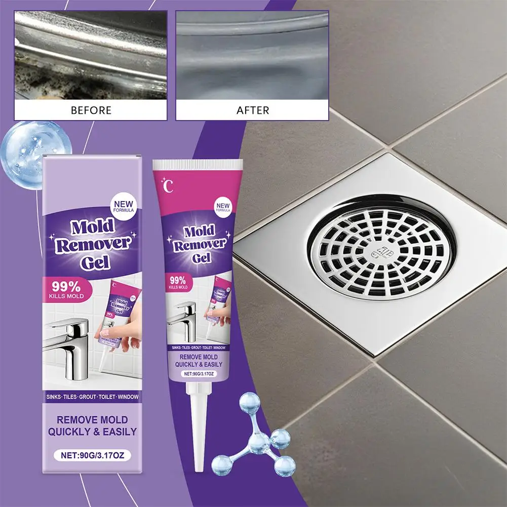 

Средство для удаления пятен с плесени и плесени, 90 г, мощный чистящий гель, эффективный для лодок, дома, патио и ванной комнаты