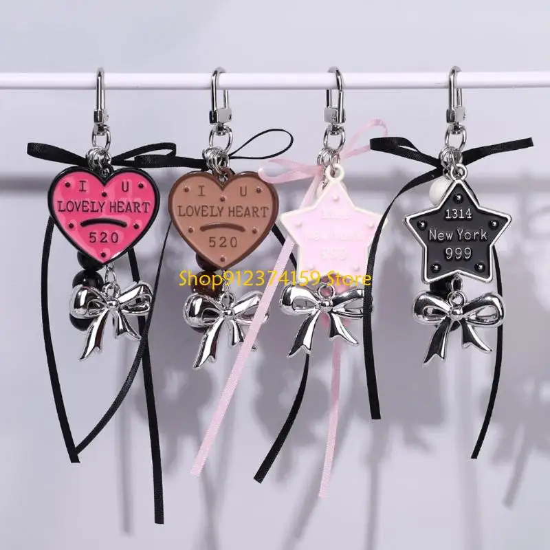 G5AE Aesthetic Keychain Charms,Beaded Bows Bag Charm Pendant Purse Handbag Decors