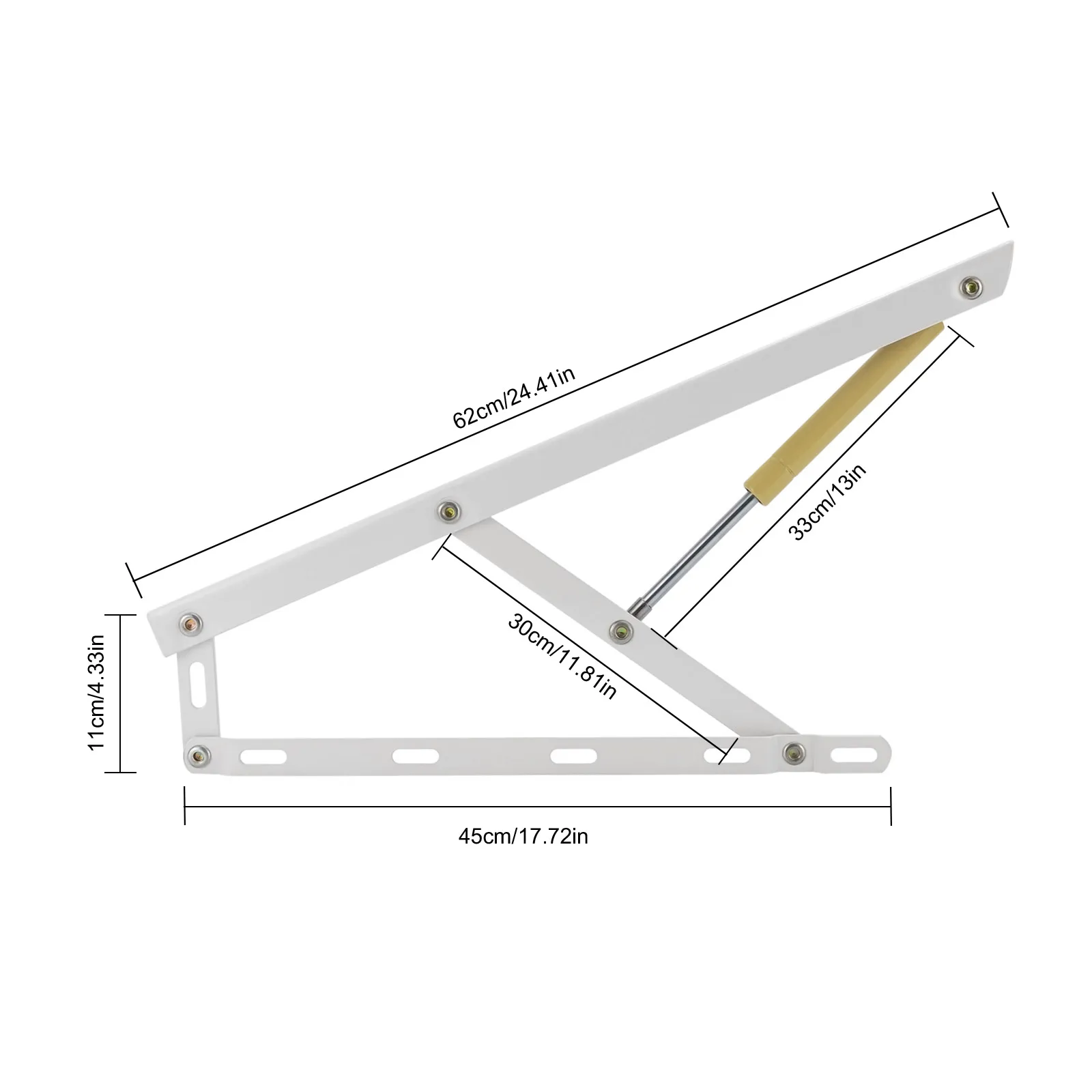 Sturdy Bed Lift Mechanism, 44 lbs Capacity, Pneumatic Lever for Convenient Lifting