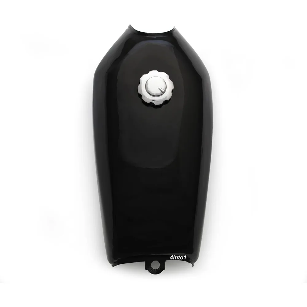 Czarny zbiornik paliwa do motocykla - pojemność 2,4 galona (9 litrów) do motocykli w stylu Cafe Racer