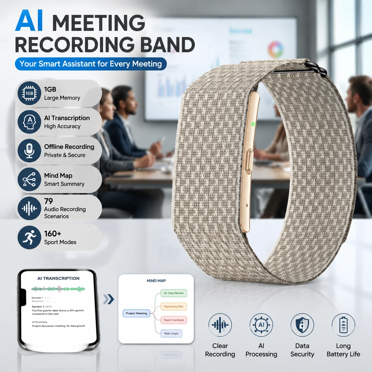 lige-2026-screenless-smart-bracelet-with-ai-meeting-transcription-one-click-recording-heart-rate-blood-oxygen-monitor-smartwatch