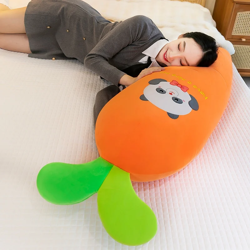 Grappige Cartoon Groente Radijs Pop Knuffels Gevulde Zachte Planten Wortel Bunny Sierkussen Kussen voor Meisjes Kerstcadeaus Decor