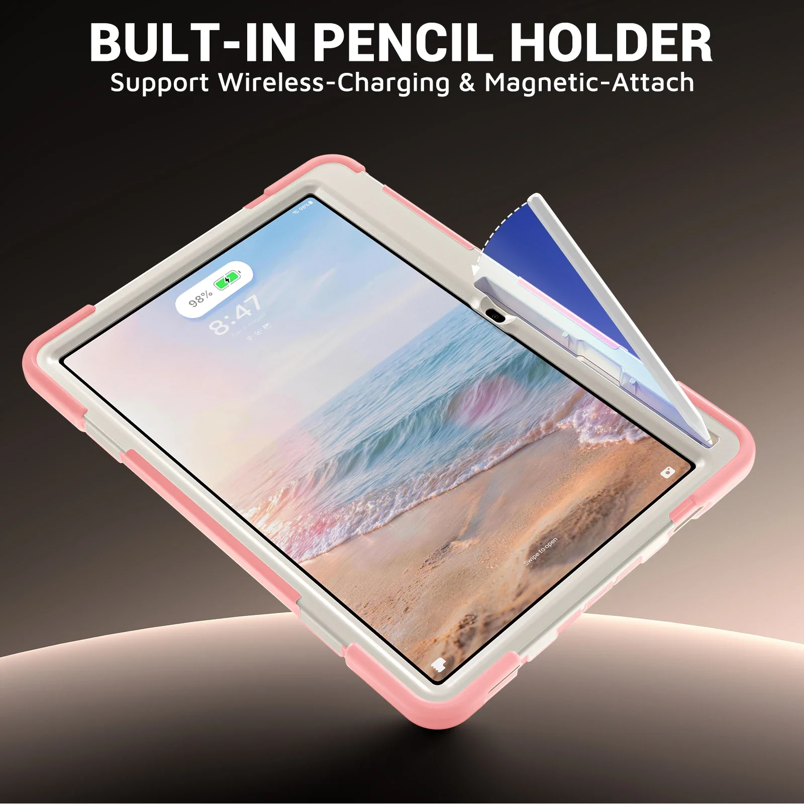 Armor Rugged Case For Samsung Galaxy Tab S12 Plus 2026 12.4 inch SM-X840 SM-X846 Heavy Duty Hybrid 360 Rotatable Kickstand Cover