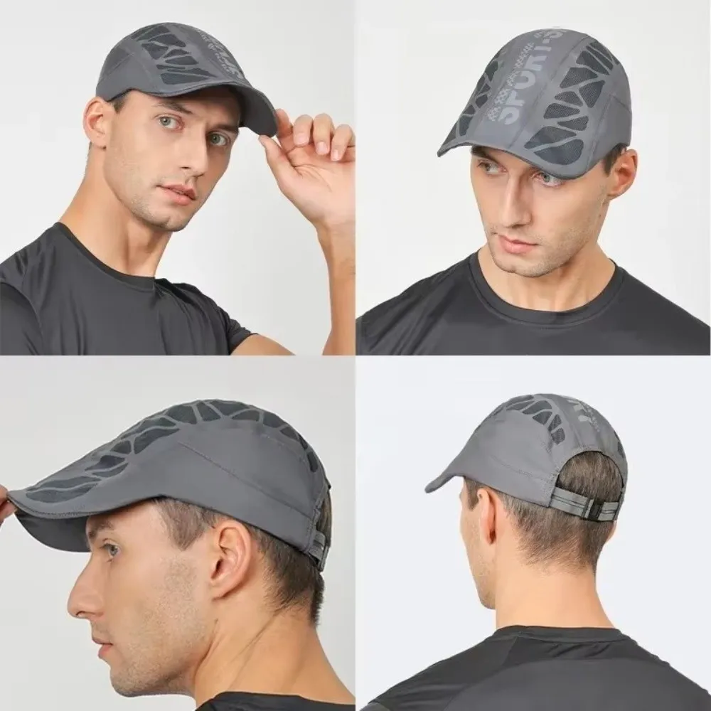 New Letter Print Quick Dry Hat Net Mesh Quick Dry Sun Hat Sunshade Breathable Newsboy Cap Golf Driving