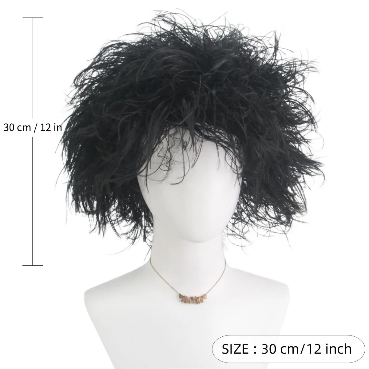 Black Synthetic Short Curly Wig Film Character Scissors Hands Style for Cosplay April Fool's Day Halloween CostumePartyAccessory image 3