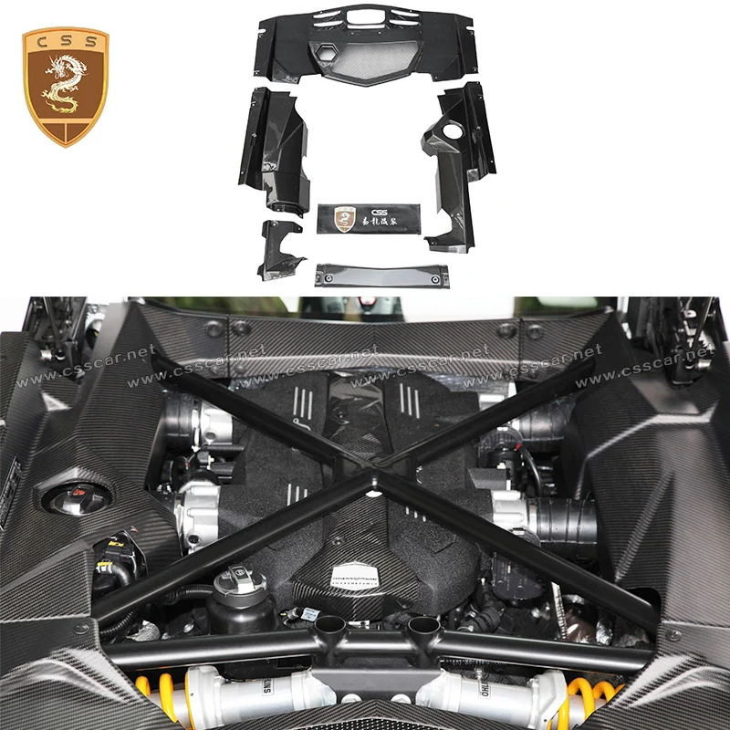 Dry Carbon Fiber Engine Compartment Bay Side Cover Trim Protector Panel Guard Plate For Lamborgini Aventador LP700 OEM Bodykit