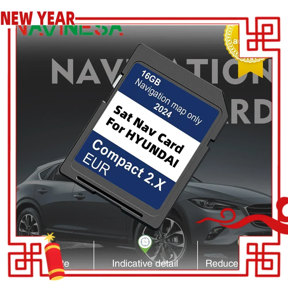 

New for Hyundai H1/i20/Santa Fe/Grand Santa Fe/Tucson Upgrade 2024 Navigation GEN2 Compact 2.X SD Card Europe UK Turkey Map