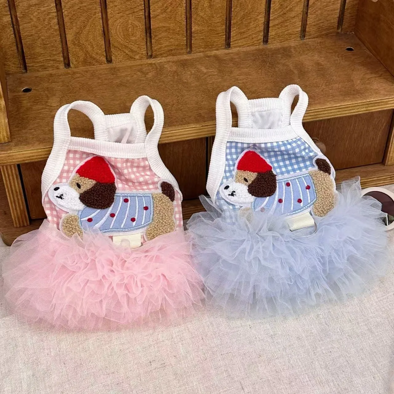 Vestido para perros pequeños con falda de tul a cuadros - Princesa - imagen 4