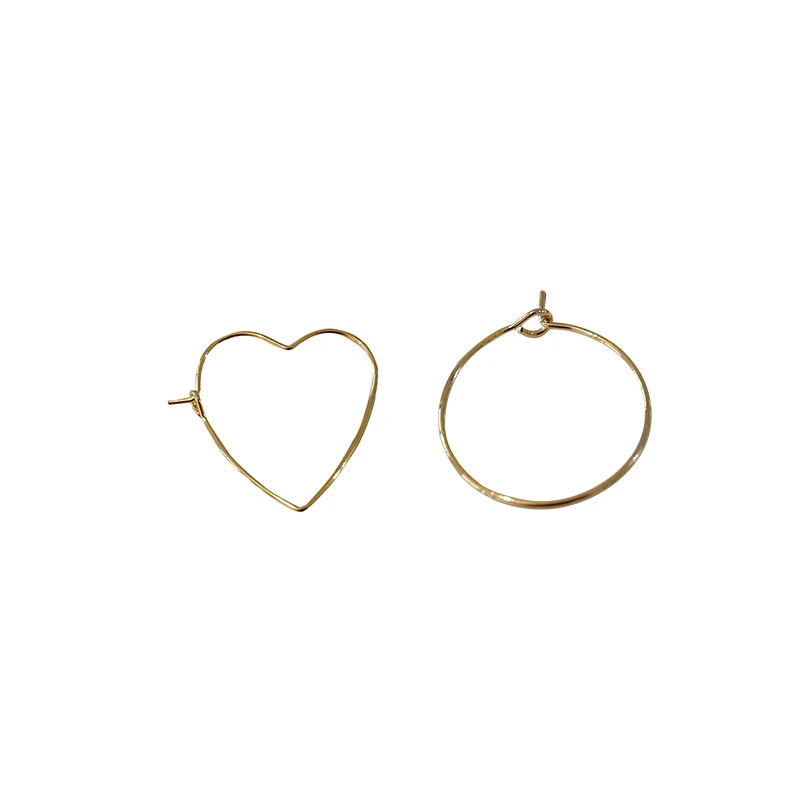 2 個イヤリング色保持ハートバッチフラワーラウンド O 字型イヤリング Diy 手作りイヤリングアクセサリービーズ素材チャーム