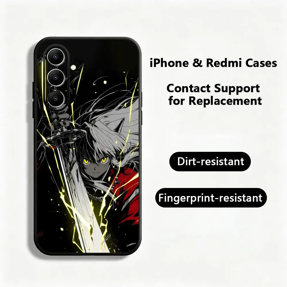 Fashion cool I-Inuyasha Phone Case For Samsung Galaxy S26 S25 S24 S23 S22 S21 S20 Plus Ultra Note20 Soft Black