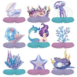 Mermaid Honeycomb Centerpiece Ocean little Mermaid Theme Birthday Party table Decoration Baby Shower Wedding Under the Sea Party