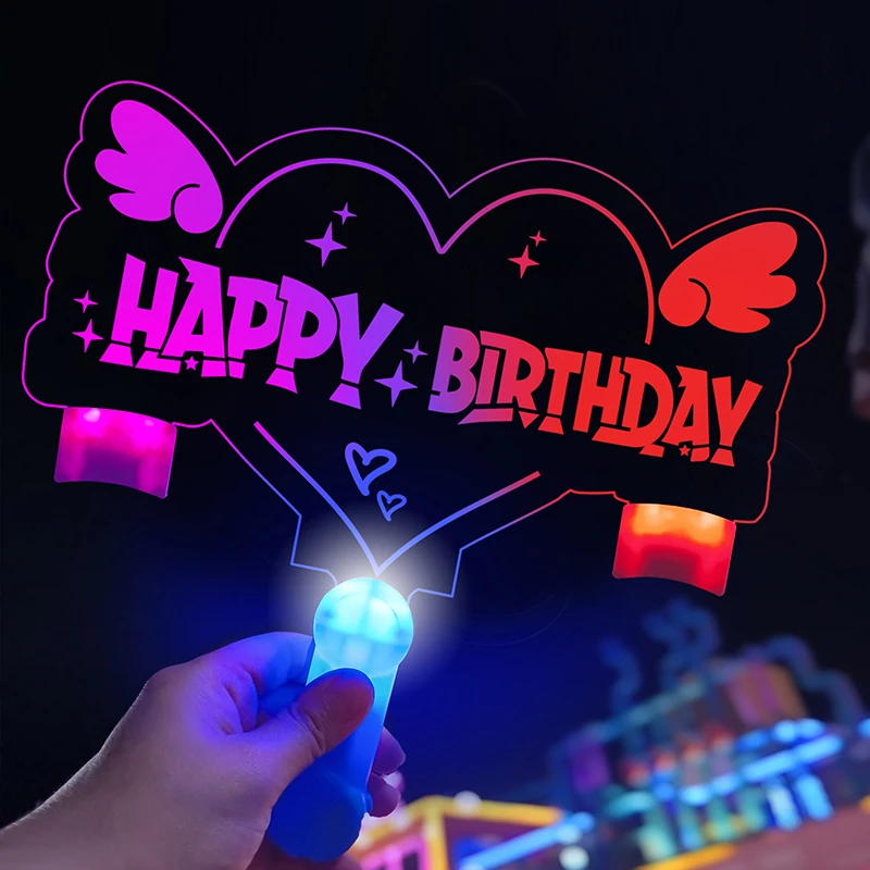 Custom Acrylic Board Named Glow Stick For Birthday Party Cheering Board Stick