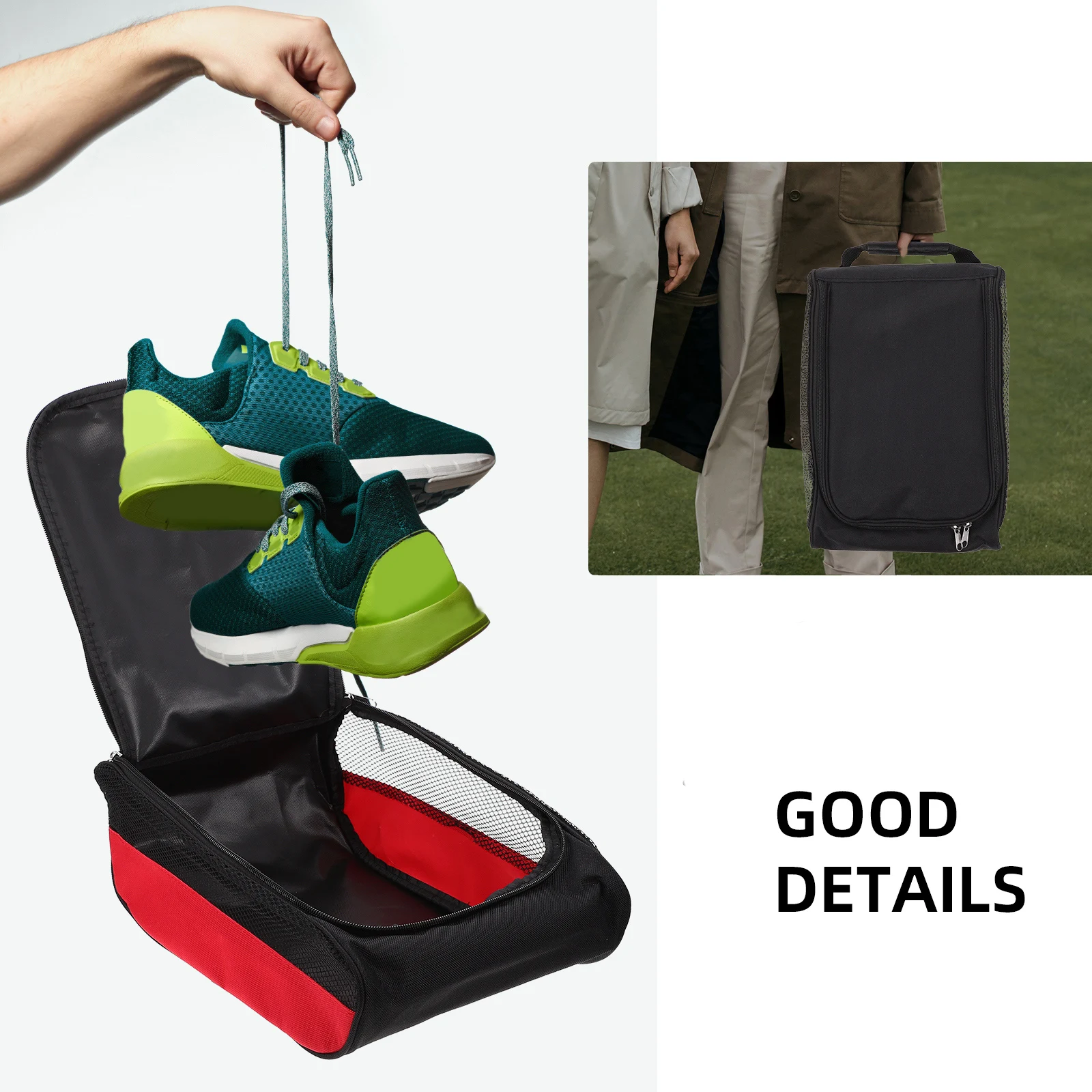 

1Pcs Golf Shoe Bag Simple Design Portable Shoe Storage Pouch with Comfort Handle Large Capacity for Sneakers Travel Use