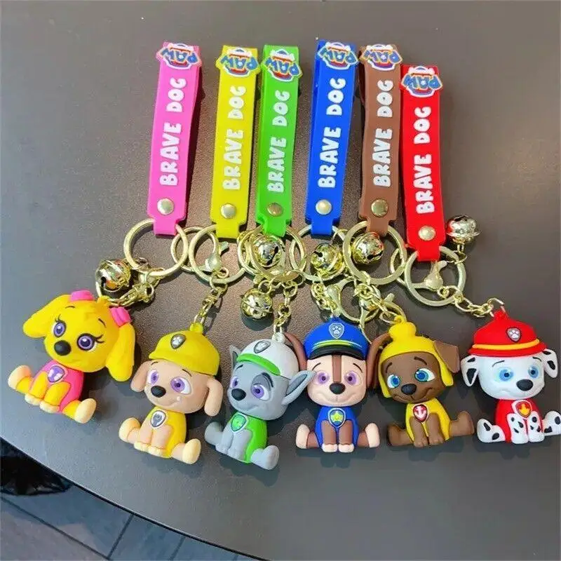 Chaveiro Patrulha Canina Chase Skye, Pingente de Boneco de PVC de Desenho Animado Fofo para Mochila, Chaveiro de Silicone com Tema de Cachorrinho, Presente de Aniversário Infantil