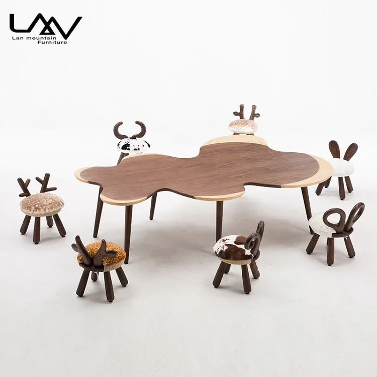 

Ready to ship solid wooden Kids furniture children study desk kindergarten table and chair set