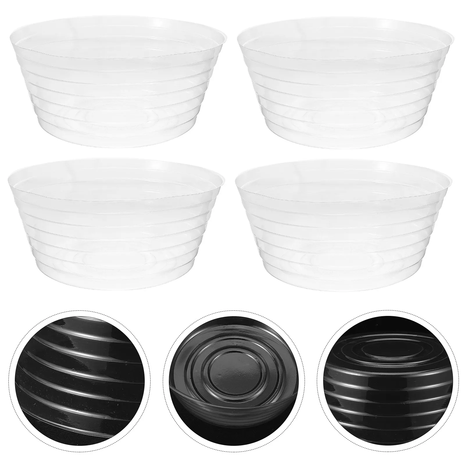 10Pcs Anti-Slip Flowerpot Liner Saucer Heavy Duty Plastic Planter Tray for Indoor Plants Bonsai Ceramic Pots Garden Yard Use
