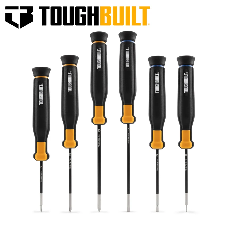 TOUGHBUILT TB-H5S6-PRE Precision Screwdriver Set 6 pc. Versatile Hand Tool With Storage Bag