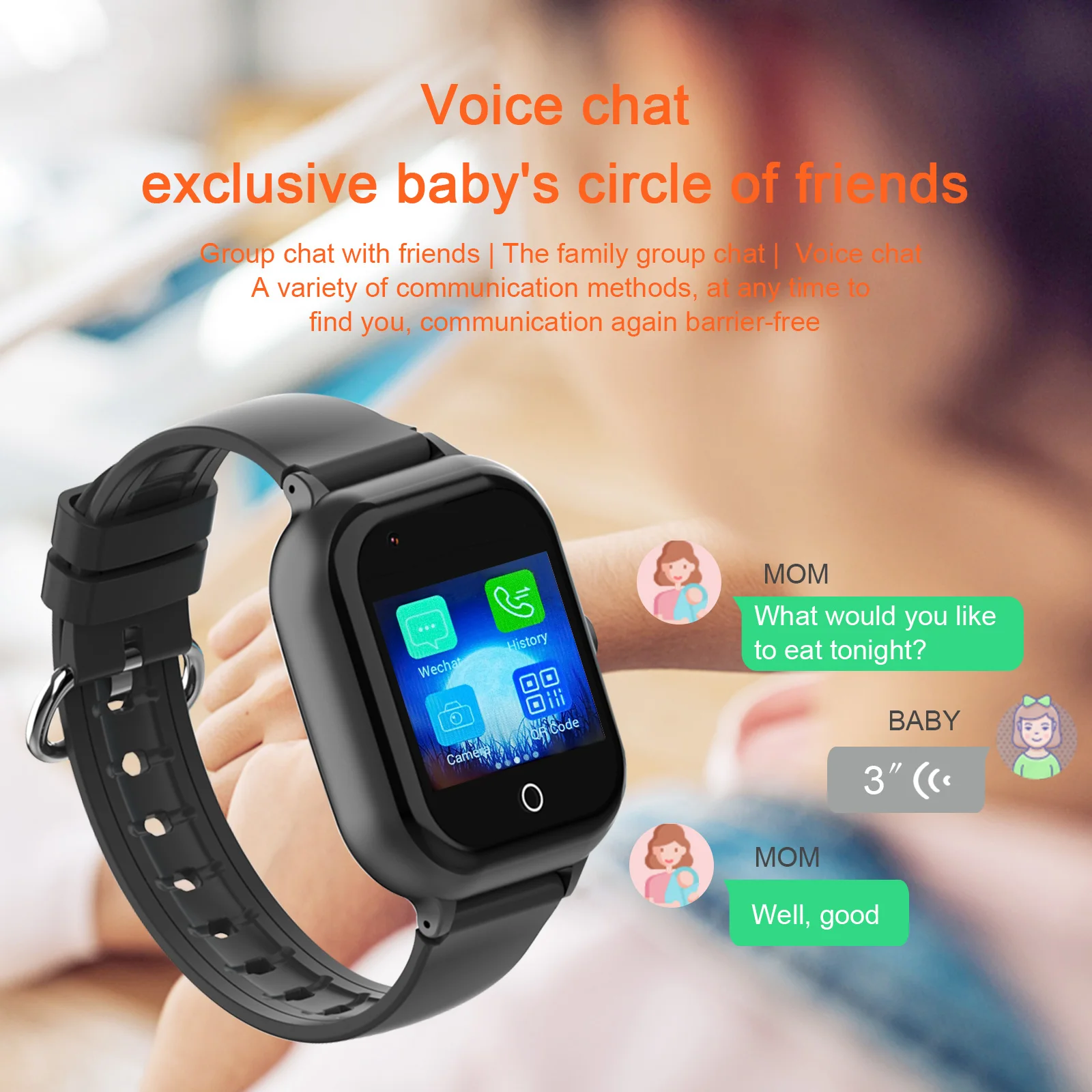 ساعة Wonelex 4G Kids الذكية GPS/WiFi Tracker، مكالمة فيديو WhatsApp، تنبيه SOS والاهتزاز - ساعة هاتف آمنة للأطفال KT24