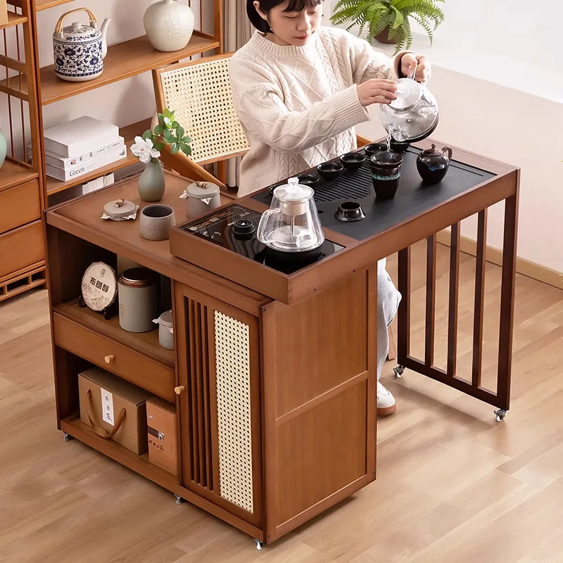 Mobile small tea table, tea cabinet, full set of balcony for home use
