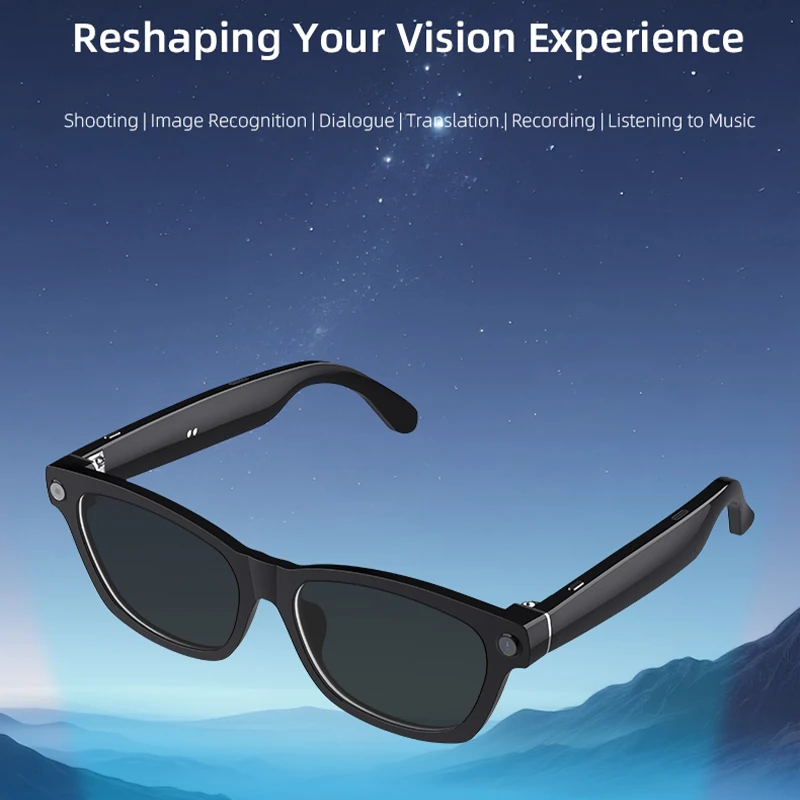 بلوتوث AI كاميرا ذكية فيديو صور النظارات الشمسية الرجال النساء الترجمة نظارات شمسية سماعات حماية الضوء النظارات في الهواء الطلق #5