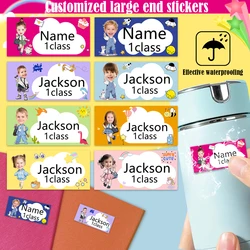 Personalized Label Stickers Custom photos Name Stickers for kid's Water Bottles, Cups, and school Stationery good Waterproof ZP1