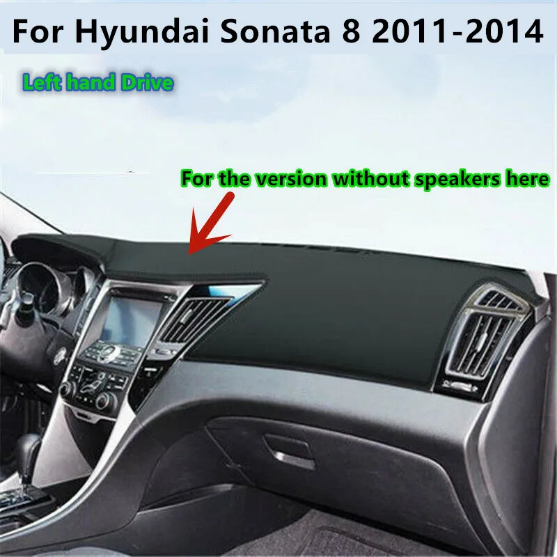 Leather Dashboard Cover Dash Pretector Anti-Slip Mat Trim Sunshade Dashmat Protect Carpet Rug For Hyundai Sonata 8 2011-2014