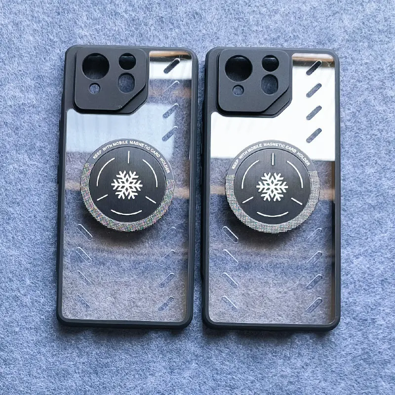 Capa magnética para asus rog phone 8 pro, capa transparente de acrílico para dissipação de calor, para asus rog phone8, à prova de poeira