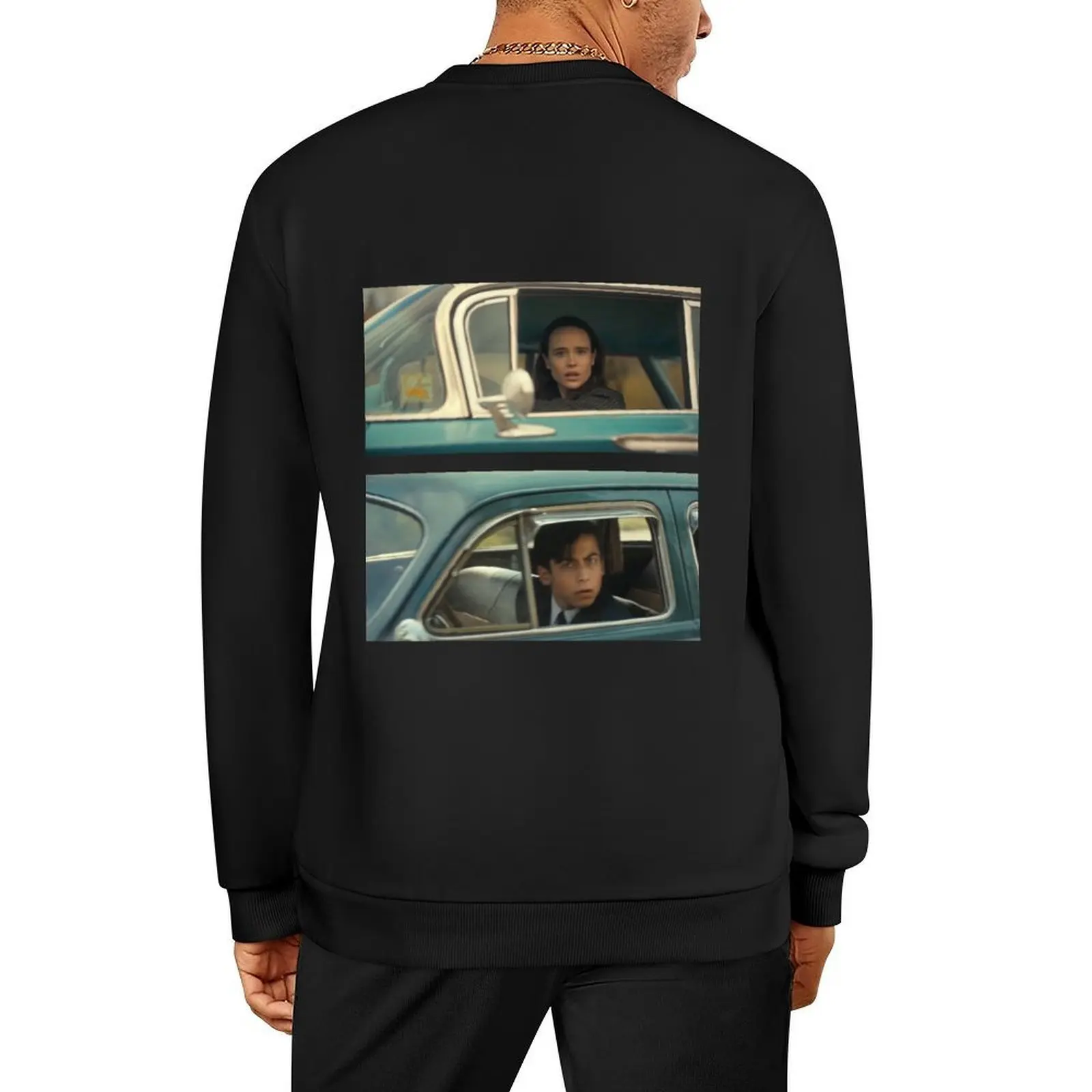 

Vanya and Five Drive Past Each Other Umbrella Academy Meme Template Pullover mens clothes korean clothes men clothes sweatshirts