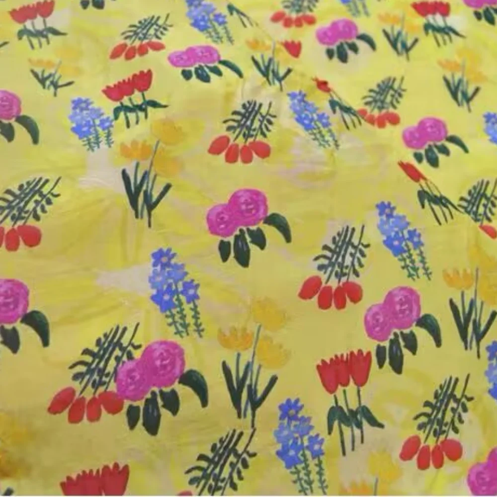 

Органический гладкий новейший цветочный дизайн, высокое качество, хорошая цена, шелковая хлопчатобумажная ткань для женской одежды, свадебное платье, украшение для вечеринки